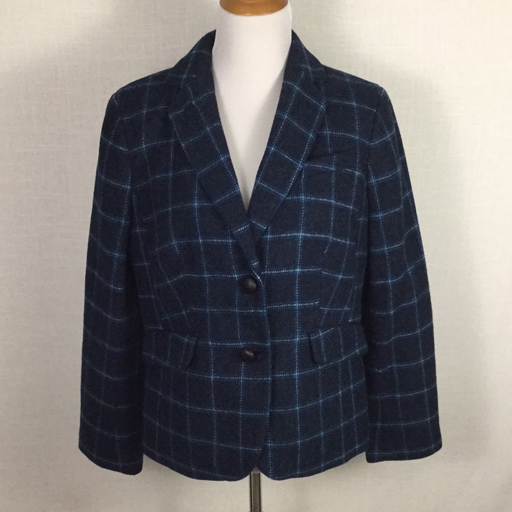 NWOT Talbots windowpane plaid blazer